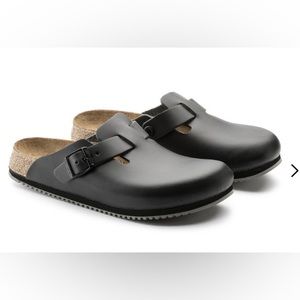Birkenstock Boston professional- black leather with SuperGrip- size 38